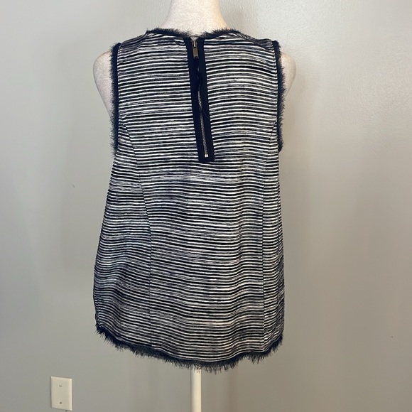 [Vanessa Virginia] Navy/White Striped Knit Blouse - Size Medium - Picture 3 of 5